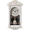 EMPOTEC Orologio da Parete a Muro Pendolo in Plastica Effetto Legno, Stile Vintage, per Soggiorno, Cucina o Sala da Pranzo, Finitura Anticata h40 cm (Bianco Antico)