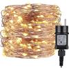 ALED LIGHT Catena luminosa 32M 320LED, IP65 Impermeabile Filo di Rame Luci LED con adattatore di alimentazione, 24V Light String Decorazione per la festa di Natale Garden Home (Bianco caldo)