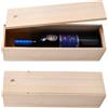 QINGZY Scatola in Legno per Vino, Confezione Regalo Elegante con Coperchio Scorrevole, Cassetta Regalo in Legno Naturale per Vino, Idee Regalo per Compleanno, Matrimonio, Feste