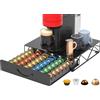 HFHOME Porta cialde caffè in metallo per 48 capsule Nespresso Vertuo e 48 cialde Dolce Gusto, HFHOME Cassetto porta capsule Nespresso Vertuoline Supporto per macchina da caffè