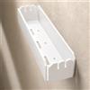 Agplex Mensola Doccia Senza Foratura 38,5 cm Bianco Lucido, Porta Shampoo Doccia Senza Forare in Acrilico PMMA, Porta Saponi per Doccia Senza Fori con Portaspugna, Supporto Bagno Adesivo, 5 kg