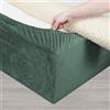 DUJUIKE Mantovana Giroletto Vestiletto Coprirette, Mantovana in velluto riccio per divano letto, Protezione Del Giroletto, Trasforma una base per letto(Queen Bed Width:150-160cm,Verde Cipresso)