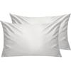 Lirex Federe Confezione da 2, 300 Fili 100% Cotone Traspiranti e Morbide Copricalcino, 50 x 90 cm, Bianco