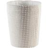 DiKasa Cesto Gettacarta Rotondo in Velluto Bianco con Rivestimento Interno, Pattumiera Decorativa per Camera Bagno o Ufficio 25x30 cm