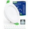 HOMEOW Faretti LED da Incasso per Cartongesso Foro 68mm - 80mm 5W 400LM | 6000K Luce Fredda Faretti LED Soffitto Incasso Cartongesso 220V IP44 per Bagno Cucina, Diametro 87mm, Set di 10
