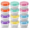 ACOMTUO 12 Pezzi Contenitori Ermetici per Alimenti Piccoli 77ml,Vasetti Plastica con Coperchio Riutilizzabili,Piccoli Contenitori per Alimenti Per conservare snack, salse, spezie ecc (4,5 x 6 cm)