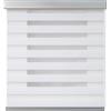 PARAMAISON Tenda a Rullo con Cassonetto per Interni Giorno e Notte, Struttura in Alluminio, Catenella, Tenda Doppia Posizione e Luminosità Variabile | 80x300 Bianco/Acciaio