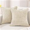 YSTELLAA Chenille Federe Cuscini Divano 45x45 2 Pezzi, Morbido Resistenti Federa Cuscino, Copricuscino Divano Con Forma Corazón Cerniera, Decorativi Elegante Federa Moderni, Beige