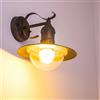 hofstein Lampada da parete per esterni Broni, lampada da parete rivolta verso il basso in stile antico in metallo in marrone/oro, E27, lampada da esterno retro/vintage per terrazza e cortile, senza lampadina/e