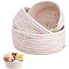 TXXATX 3 Pezzi Cestini Portaoggetti Bagno Cesto Portaoggetti Colore | Corda di Cotone, Cestino Impilabili, Contenitori Bagno, per Camera da Letto, Soggiorno, Decorazioni
