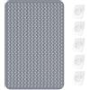YIYAXIN Tappetino Doccia con Ventosa & 2 Ganci, Tappeto Doccia Antiscivolo PVC Lavabile Lavatrice 80x120cm, Tappeti Massaggiante Vasca Bagno Quadrato Resistente Alla Muffa Senza BPA per Doccia Dagno (Grigio)