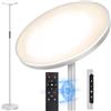 OUTON Lampada da Terra LED, 30W/3000LM 126 LED Lampada da Pavimento Moderna, 3000K-6500K Dimmerabile con Controllo Remoto e Tocco, Timer 1H, Piantane da Salotto per Soggiorno Ufficio (Grigio Cool)