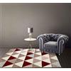 IlGruppone Tappeto Arredo Moderno Sala Cucina Camera Passatoia Antiscivolo in Ciniglia Made in Italy Disegni Piazzati Cotone Misure Grande - Triangoli Marrone - 80x150Cm