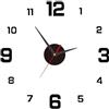 Caybats Orologio da Parete Fai-da-Te, Adesivo 3D con Design Moderno, Movimento Silenzioso, Facile da Montare, Decorazione per Casa, Ufficio e Hotel, (Nero)