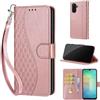 SIENIANLINE Cover per Samsung Galaxy A26/ A18/A17 custodia portafoglio Cubo - Oro Rosa | 3 scomparti carte, 1 tasca banconote, Chiusura magnetica, Supporto, Pelle PU flip cover per Samsung A26 / A17 / A18