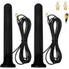 Wowsofty Antenna WLAN 5G 4G, 2 pezzi, Amplificatore di segnale omnidirezionale, 15DBI, impermeabile, con base magnetica, TS-9 SMA per router LTE mobile, modem, telecamera trail, antenna 3G/4G/5G/GSM/GPRS, cavo