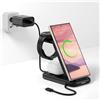 MMOBIEL Caricatore Wireless Stazione per Samsung di MMOBIEL - 4 in 1 Supporto Magnetico Portatile Certificato Qi2 per Samsung Galaxy S25/S24/S23/S22, Watch 7/6/5, Buds - Incl. 25W Adattatore - Nero