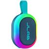 JLab Pop Party Cassa Bluetooth Ultra-Portatile con 8+ ore di riproduzione - Altoparlante Wireless da 5W per Esterni e Viaggi con Luci RGB e Audio Potente, Resistente all'Acqua IP55, Blu navy