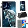 KENHONER Custodia per Xiaomi Redmi Note 11/11S, Lupo | Portafoglio Pelle PU, Magnetica, Resistente Agli Urti, Scomparto Carte Credito, Pieghevole, Flip Libro, Motivo