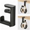 Rayakt Supporto per cuffie, morsetto da tavolo per cuffie con braccio girevole a 360° e clip per cavo integrato, supporto per cuffie regolabile sotto la scrivania, adatto per tutti i modelli di cuffie (nero)