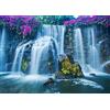 BELECO 1.8x1.2m Tessuto Cascata Sfondo per Fotografia Parco Foresta Montagna Lago Fiori Viola Paesaggio Naturale Natura Decorazione Casa Studio Foto Accessori