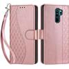SIENIANLINE Cover per Xiaomi Redmi Note 8 Pro PU Pelle Custodia Flip Cubo - Oro Rosa