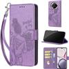 SIENIANLINE Cover per Honor Magic7 Lite / X9c custodia portafoglio Viola | 3 scomparti carte, 1 tasca banconote, Chiusura magnetica, Supporto, Pelle PU flip cover per Honor X60 Pro / X9c