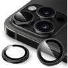 JETech Pellicola Fotocamera per iPhone 16 Pro/16 Pro Max, Titanio Nero | Protettiva Vetro Temperato 9H, Adattamento Invisibile 1:1, Anello Metallico Singolo, HD Trasparente