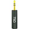 Generic per JCALLY Spina conduttrice per cuffie con impedenza Jack da 3,5 mm Resistenza riduzione filtro rumore spina 75 150 200 400 600 ohm Adattatore per la cancellazione del rumore (75 ohm)