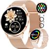 SUNKTA Smartwatch Donna, 1,43 AMOLED Smartwatch con Chiamata Bluetooth, Orologio Fitness 100+ Modalità Sportive, Frequenza cardiaca e Sonno, IP68 Orologio per Android iOS,2 Cinturini e 2 Cavi Inclusi,FV23-D