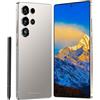 Maustron Smartphone J25 Ultra con display da 7,3 pollici, 8 GB di RAM, 256 GB di memoria, memoria espandibile, doppio SIM, 5G, Android 14, doppia fotocamera, riconoscimento facciale, grigio