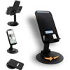 AITODOS TA AiTodos® Supporto Telefono, 360° Rotazione Supporto Telefono Scrivania, Regolabile in Altezza, Antiscivolo e Portatile, Compatibile con Più Dispositivi, Adatto per iPhone (Nero)
