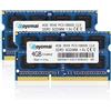 D DUOMEIQI 8GB Kit (2x4GB) PC3-10600 DDR3 1333MHz Unbuffered Non-ECC 1.5V CL9 2Rx8 Dual Rank 204 Pin SODIMM Computer Portatile Memorie Module Upgrade