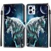 SIENIANLINE Cover per Motorola Moto G13 / G23 / G53 custodia portafoglio Loup | Chiusura magnetica, Scomparti carte, Funzione supporto, Pelle PU flip cover per Moto G13 / G53