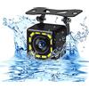 Hikity Retrocamera Auto Telecamera Auto Retromarcia con Ampio Angolo di Visione 170° + 12 LED + Impermeabile 12V DC Universale per auto/SUV/Camper