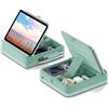KDD Porta Tablet da Letto con Magazzino, Supporto Cuscino Tablet Pieghevole per Letto, Grembo e Scrivania, Supporto Tablet con Angolo Regolabile per iPad Pro 12.9, 10.5, Mini, Telefoni, Libri, Verde