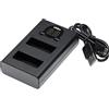 vhbw caricatore Micro-USB + USB-C duale compatibile con Olympus Pen E-PM2 camera + cavo Micro-USB + LED