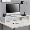 [en.casa] Supporto per Monitor da Scrivania Rialzo per PC Portatile TV Base per Schermo da Tavolo 100 x 27 x 15 cm per Ufficio Studio - Bianco