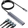 Aceele Hub USB C da 10 Gbps con 4 Porte Dati di Tipo C, Sdoppiatore USB 3.2 Gen 2 con Cavo Esteso 60cm per Laptop, MacBook Pro/Air, iPad Pro e Altro