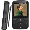 Ruizu Lettore MP3 32GB Bluetooth 5.3, Mini Portatile da 29g con Funzione Resume, Riproduttore Musicale Sportivo con Clip e Pulsanti Fisici, Radio FM, Dittafono, Espandibile fino a 128GB