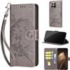 SIENIANLINE Cover per Xiaomi 15T Pro PU Pelle Custodia Flip Grigio