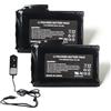 MXJFYY 2 pezzi 7,4 V 4000 mAh 29,6 Wh batterie ricaricabili ai polimeri di litio con caricabatterie per guanti riscaldati, calzini ris-caldati, cappelli r-iscaldati, passamontagna ris-caldati