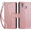 SIENIANLINE Cover per Huawei P Smart 2019 PU Pelle Custodia Flip Cubo - Oro Rosa