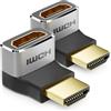 deleyCON 2 Pezzi Adattatore HDMI Connettore di Accoppiamento 270° Angolo 8K@60Hz / 4K@120Hz UHD Alluminio HDMI 2.1 ARC HDR10+ Dolby Vision VRR ALLM 48Gbps 270° Angolato Grigio Nero