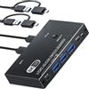 YEELIYA Switch KVM HDMI, 1 monitor, 2 computer, 8K a 60 Hz, switch KVM per 2 computer che condividono 1 monitor, tastiera, mouse, stampante, con 2 cavi splitter USB 2 in 1
