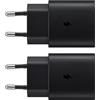 Powersky (2er Pack) 25W alimentatore USB C caricatore veloce per Samsung Galaxy S26/ S25/ S24/ S23/ S22/ S22 Plus/ S21/ S20 Plus/Z Fold 7 Z Flip7 A56 A55 A54 A53, Caricabatterie tablet USB C Schwarz