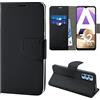 N NEWTOP Cover Compatibile con Samsung Galaxy A32 5G, HQ Lateral Custodia Libro Chiusura Magnetica Portafoglio Simil Pelle Stand Protezione Completa Case TPU Anti Urto Guscio Base Porta (Nero)