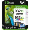 Jagute 932XL 933XL Cartucce d'inchiostro Compatible con HP 932XL 933XL Multipack