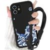 Yoedge Cover con Cordino Orologi per iPhone 11 Fiori, Aesthetic Estivi Onda Tartaruga Summer Disegni, Morbido Silicone Custodia Case con Tracolla Collana per catena iPhone11 6,1,Flower Blu