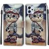 SIENIANLINE Cover per Motorola Moto G13 / G53 PU Pelle Custodia Flip Gatto